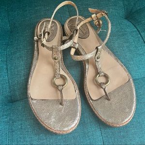 Frye Mary Harness Thong sandal metallic 9M